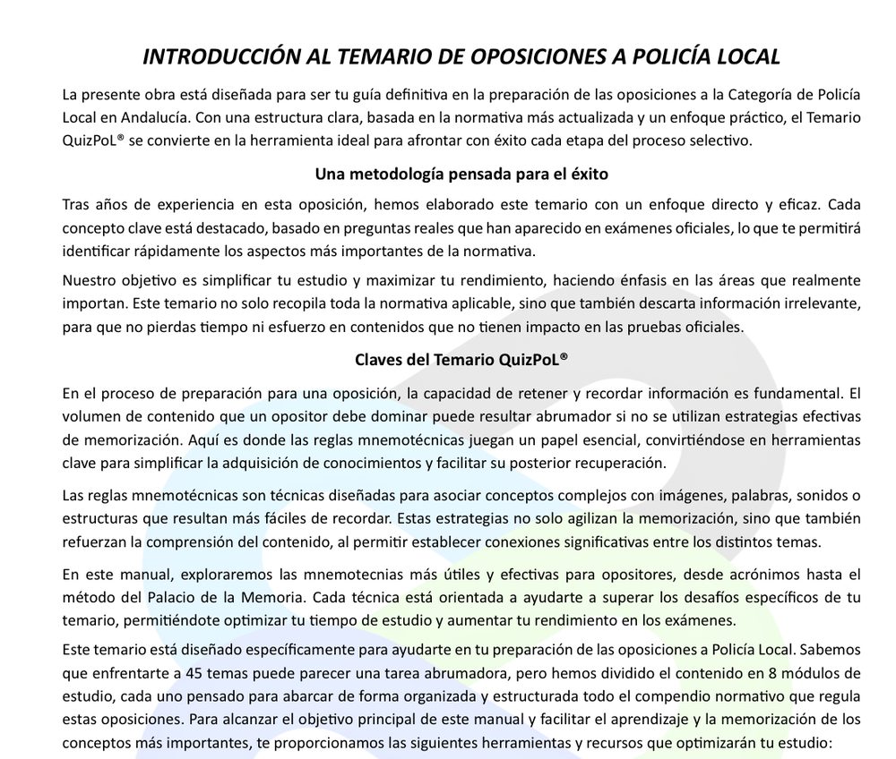 Portada del Módulo 1 con las normas troncales y accesorias que hay que dominar